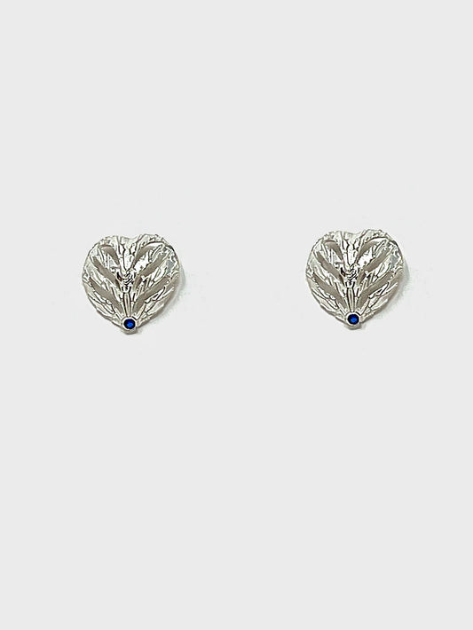 Aretes Corazón topo plata